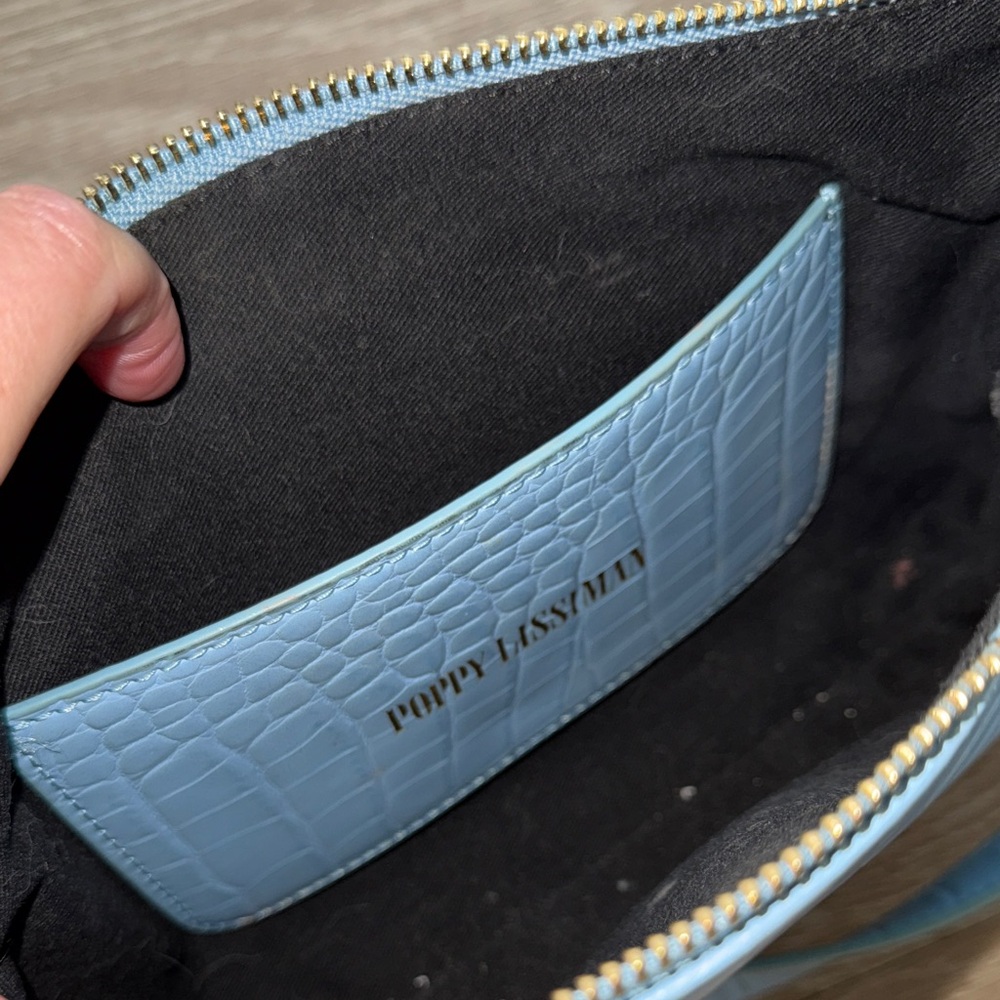 Poppy Lissiman Light Blue Croc Embossed Shoulder Bag - Picture 4 of 4